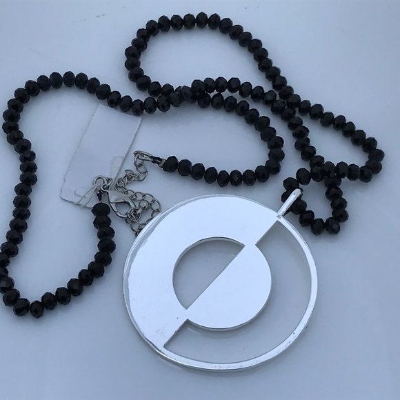 Argento Vivo Necklaces Silver Tone Black Beaded St - Picture 6 of 9
